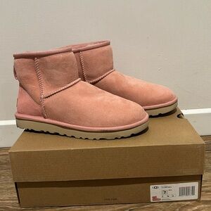 UGG Pink Short Suede Ankle Boots